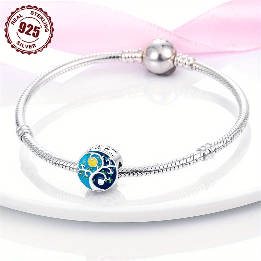 925 Sterling Silver Tree of Life Bead Charm Bracelet Necklace Gift